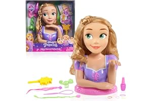 Just Play Disney Princess Deluxe Rapunzel Styling Head, 13 Piezas, Juguetes para niños a Partir de 3 años