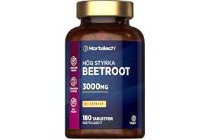 Rödbets Tabletter 3000mg - 180 Veganska Tabletter | Beetroot Extract Supplement - Kväveoxid Superfood Booster - av Horbaach