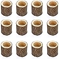 10er Set Teelichthalter Aus Holz - Vintage Holzkerzenhalter Für Gemütliche Stimmung