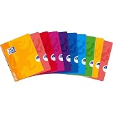 Oxford, Openflex A5+ Plastic Cover, Pack of 10 Units, 48 Sheets with 4x4 Squares, Write&amp;Erase, Assorted Colours