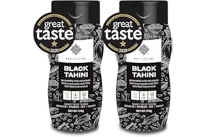 Med Cuisine Black Tahini 310GR - Premium Ground Roasted Black Sesame Paste - Nutty Flavoured Tahini Paste - 1/3 Cup of Black Tahini Covers Your Calcium Daily Needs - Gluten & Nut-Free (2 Pack)
