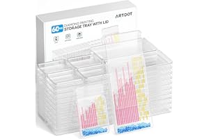 ARTDOT 60PCS Diamond Painting Aufbewahrung Schiffchen Set mit Deckel, 2-in-1 Stackable Tablett als Diamond Painting Zubehör für Diamant Painting Bilder Erwachsene