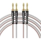 Douk Audio 14AWG OFC Speaker Cable with Gold Plated Banana Plugs (1m and 3.3ft)