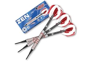 Shot! Zen Enso Soft Tip Dart Set 80% Tungsten Pro Throwing Darts Soft Tip Set, Professional – Made in New Zealand – Designed Dart Flights for Women & Men – Plastic Tip Bar Darts for Adults