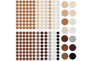 MAXMOC 756 Stück Selbstklebend Abdeckkappen, 14 Farben Schraubenabdeckung, 21 mm Rund Bohrloch Abdeckung mit Holzmaserung und Volltonfarbe, Wasserdicht Abdeckkappen für Schrauben Bohrlöcher Möbel