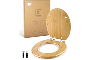 Benkstein® Premium Bambus WC Sitz mit Absenkautomatik – Quick Release Funktion – Hochwertiger Klodeckel aus Holz, Robust, Antibakteriell, Nachhaltig – Toilettendeckel mit Softclose – Einfache Montage
