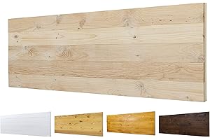 PALETS TALAVERA SL Cabecero de Madera Maciza Mod. Roma para Camas de 80cm, 90cm, 110cm, 135cm, 150cm. Herrajes incluidos (110cm X 60cm, Crudo)