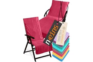 ‎NPLUSEINS npluseins Schonbezug für Gartenliege oder Gartenstuhl - Frottee 1593.2317, Stuhl 60 x 130 cm, Bordeaux