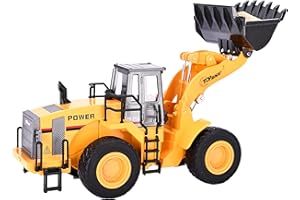 Top Race Métal Moulé sous Pression, Tracteur d'excavatrice Jouet de Pelle de Camion de Construction - Modèle de Tracteur de Pelle à l'échelle 1:40 pour Enfants et Adultes de 3,4,5,6,7,8,9 Ans et Plus