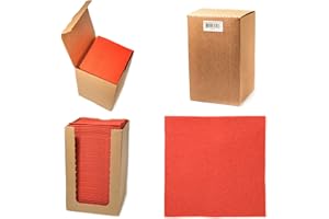 Alvotex CHIC Airlaid 100 Coctailservietten, 1/4 Falten Stoffähnlich, Hochwertige Einwegserviette, Rot, 20x20 cm