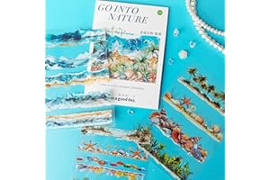FREKYAR Adesivi per Scrapbooking per Bullet Journal,Ocean Themed Scrapbooking Accessori per Journaling,Junk Journal,Mobili,Quaderni,Album Fotografici,Notebook,Laptop(Seaside Escapes)