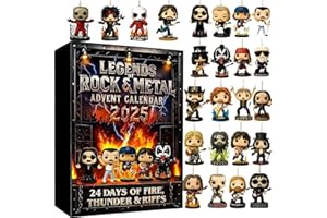 AIDODMOM 2025 Calendario Adviento Legends of Rock and Metal, 24 Días Calendario de Cuenta atrás con icónicos personajes musicales coleccionables, Navidad Decoración Regalo para Niños Adultos partir de 6 años