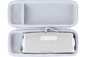 Lebakort Twardy futerał kompatybilny z JBl Flip 6 Flip 5 Flip 4 Przenośny głośnik Bluetooth, biały, Twarde etui