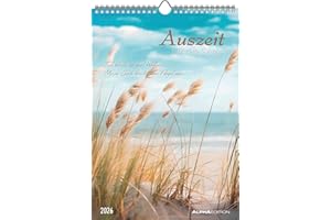 ‎ALPHA EDITION Alpha Edition - Auszeit für die Seele Kalender 2026 – Wandkalender 23,7×34 cm mit Landschaftsmotiven & Zitaten, Platz für Notizen, dekorativer Bildkalender mit Zusatzinfos für mehr Achtsamkeit