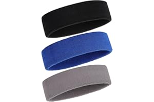 ONUPGO Headband Sports Sweatbands - 3/6/12 Terry Cloth Striped Head Band/Wrist Band Set Athletic Ćwiczenie Koszykówka Headbands Moisture Wicking Bluza Absorbing Band