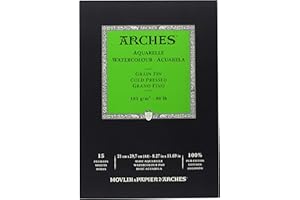 Arches Bloc Papier Aquarelle Grain Fin 185G A4 15 Feuilles