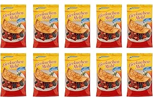 KOMET GEROLF PÖHLE & CO. GMBH 10er Pack Komet Eierkuchenmehl (10 x 125 g) für 10 x 4 Portionen Backmischung ohne Zuckerzusatz