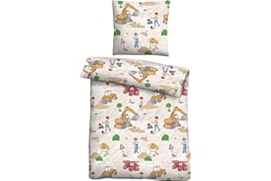 ‎BIBERNA biberna 0007232 Feinbiber-Bettwäsche Taupe 1x 135x200 cm + 1x 80x80 cm