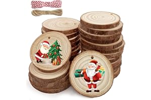 gaoduanluoluo 30 Stück Holzscheiben, 5-6cm Unbehandeltes Baumscheiben, Kleine Holzscheiben zum Basteln mit Loch, Rund Holzscheibe für DIY, Basteln, Hochzeit, Weihnachten Dekoration