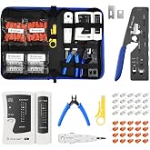 VCELINK Professional RJ45 Crimper Kit Compatible with CAT7/CAT6A/CAT6 | Includes RJ45 Tester, Wire Stripper, 20 RJ45 CAT7/CAT