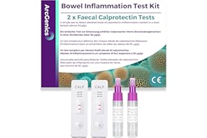 ARCGENICS 2 Pack, Bowel Inflammation Test Kit, Calprotectin Faecal Test, IBD Crohn's Inflammation Indicator Test