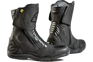 OZONE MOTO Rapid Botas de motocicleta Cuero de PU Membrana Hipora Forro de malla de poliéster Punta rígida Plantilla antibacteriana Elementos reflectantes