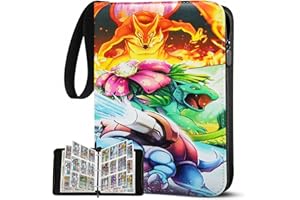 HERRITOZL Card Binder for Kids, 50 Pages 900 Pockets Trading Card Album with Zipper, PU Portable Waterproof Card Holder with Removable Sleeves Compatible with Ninjago Football Cards Ideal for Boys and Girls