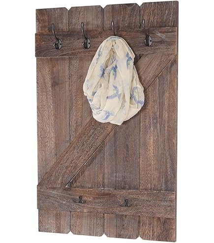 Wandkapstok HWC-D13, kapstokpaneel, 6 haken 91x60cm ~ grenen