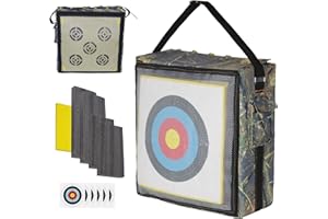 REAWOW Archery Targets - Double Kevlar Target Surface 19.6 * 19.6 * 7.9 2-Side Shotting Archery Targets for Backyard, Bow and Arrow Target Durable Bow Practice Target for Youth Beginner Adult
