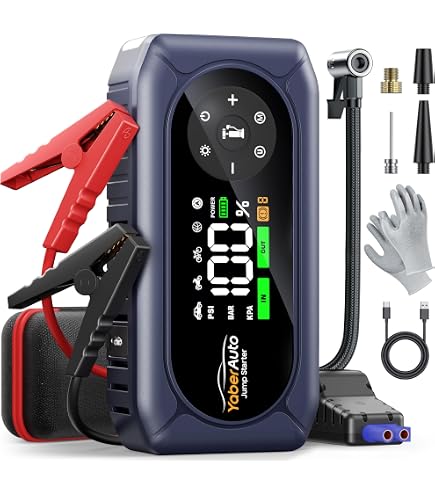 MIAOKE Démarreur De Secours 8000A Avec Compresseur 150 PSI - Booster Batterie Voiture 12V