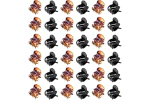 Aucuu Mini spinki do włosów, 36 szt., czarne + bursztynowe