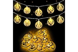MOONLIGHT MILES Diwali String Lights,5.4FT 10 LED Diya Fairy Lights,Diwali Decoration Items for Diwali Party Home Indoor Outdoor Decor (Warm-White, 5.4FT-Battery Powered)