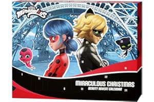 KTN DR. NEUBERGER GMBH Miraculous Adventskalender 2024 für Kinder I 24 Überraschungen mit Beauty-Produkten & Accessoires I Offizieller Kalender mit Ladybug, Cat Noir & Trixx für Fans der Serie