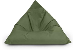 ‎BUBIBAG BuBiBag Sitzsack Dreieck Beanbag Sitzkissen für In & Outdoor 100x70x70cm bis 160x120x120cm mit Styropor Füllung in 23 versch. Farben (145cm x 100cm x 100cm, Khaki)