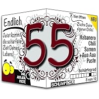 Schlump-Chili⎥Endlich 55 - das witzige scharfe Geburtstagsgeschenk. Eine originelle Geschenkidee zum 55. Geburtstag für…
