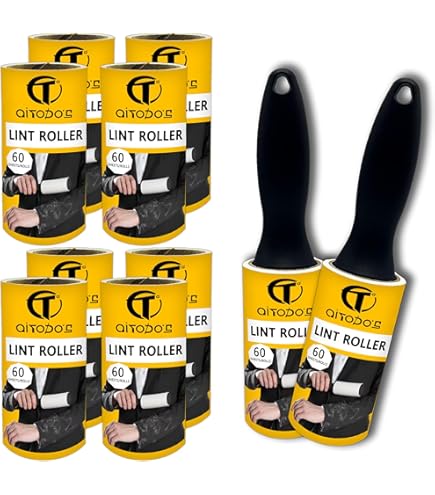 Pluisrol, 10 rollen (elk 60 vellen) met 2 rollers, dierenharen, extra