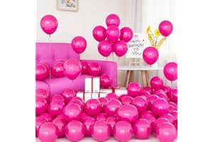 YOYOIN Ballons Roses, 50 Pièces Ballons Mat Rose Latex 5 pouces Petits Mini Ballon avec Ruban pour Femmes Fête d'anniversaire de Filles Mariage Baptême Douche Nuptiale Fiançailles Baby Shower Décorations
