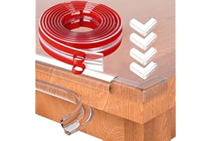 YTUGIL 2M Clear Edge and Corner Protector Kit – Soft Silicone Bumper Strip with 4 L-Shaped Corner Guards – Baby Proofing Solution for Sharp Edges and Corners
