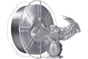 iBOSS PLA Plus (PLA+) Filament d'imprimante 3D en soie brillante 1,75 mm, précision dimensionnelle +/- 0,02 mm, bobine de 1 kg (2,2 lbs) Filament d'impression 3D pour imprimante 3D, Silk Argenté