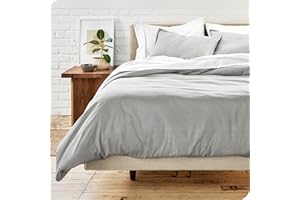 Bare Home Juego de Funda Nórdica - Cama 200 x 200 cm - Funda de Edredón de Microfibra 200 x 200 y 2 Fundas de Almohada 80 x 80, Gris Claro