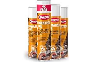 OWATROL Rostschutzspray 4 x [300 ml] - für Metalle, Kunststoff, Glas, Holz, Farben und Lacke - Grundierung Spray Autolack - Rostumwandler Spray Auto - Korrosionsschutz Haftgrundierung Spray Spray