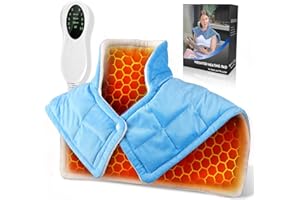 FDLSCPEM Heating Pad for Neck and Shoulders, Weighted Electric Neck Heating Pad for Shoulder Back Pain Relief, 2lb Neck Heated Pad with 10 Heat Settings and 3 Auto-Off Timer, Birthday Christmas Gifts Parents