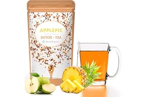 BodyBlooms tisane detox draineur naturel avec des morceaux de pomme et ananas. Délicieux thé et infusions detox minceur puissant et rapide. thé en vrac de 100gr. Applepie - the detox tisane minceur