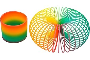 SRV HUB Paquete de 2 resortes mágicos de color arcoíris, juguete de resorte de plástico de 7 cm, colores brillantes, relleno de bolsas de golosinas, juguete divertido unisex, suministros de cesta de fiesta