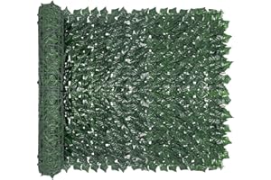 Jewlri Künstliche Efeu Garten Sichtschutz Hecken Zaun mit Künstlichen Blättern Kunstpflanzen Plastikpflanzen Deko für Balkon Gartenhecken Zuhause Grün 1m x 3m