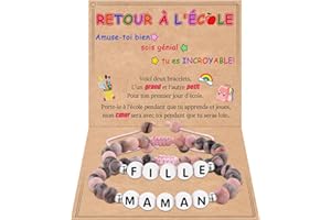 SUNSH Cadeaux Pour Maman Papa Fille Fils,Cadeaux Pour La Retour à L'école,Bracelet Pour Mère Fille,Père Fille,Bracelet Pour Retour à L'école/Premier Jour D'école/Anniversaire,Bracelet Gravé En Pierre