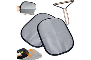 Rumsfel 2 Guanti Antistatici Bifacciali per Animali, Guanti Riutilizzabili per la Toelettatura di Animali, Guanti per la Rimozione dei peli di Animali, per divani, Letti e Tessuti