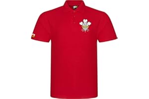 Super Lemon Polo de Gales Cymru para adultos, estilo retro, vintage, unisex, color rojo, ideal para cualquier fan de Gales Rguby para 6 naciones y Copa del Mundo disponible hasta 7XL