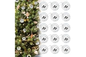 BEYLOS 15Pcs Mini Disco Balls Hanging Mirrorball for Theme Parties Weddings Birthdays Cake Family Gatherings New Year Parties Stage Performances KTV Band Bar Lighting Effect Stage Props