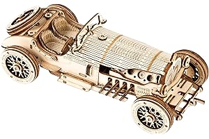 Robotime 3D Holz Puzzle Erwachsene Modellbausätze Grand Prix Auto Selbstmontage Mechanische Konstruktion Handwerk für Kinder, Jugendliche